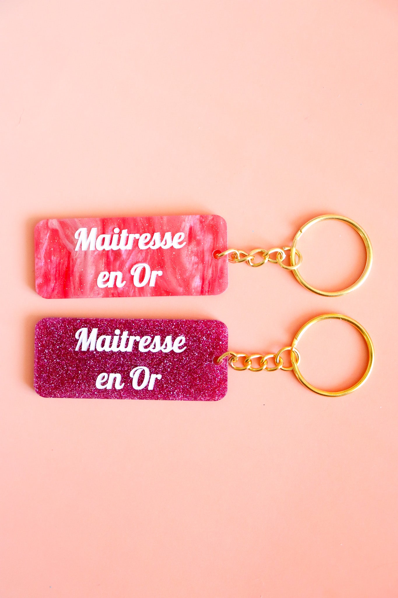 Porte clés à message - Maitresse en Or